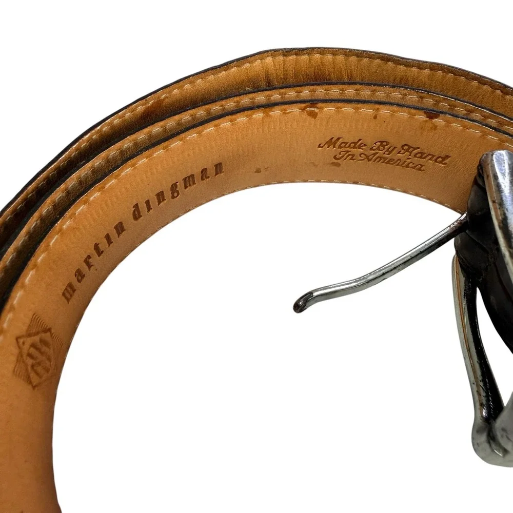 Martin Dingman Brown Leather Belt Made‎ USA Men Classic Western Cowboy Workwear